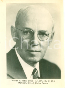 Fotografia d epoca originale 1945 ca USA Charles W. TOBEY United States Senate Fotografia 1