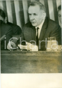 Fotografia d epoca originale 1967 NEW YORK Politico Alexis KOSSYGUINE in conferenza stampa all ONU Fotografia 1