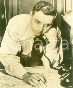 Fotografia d epoca originale 1940 ca OGDEN USA Il reporter Raymond CLAPPER al telefono Fotografia 1