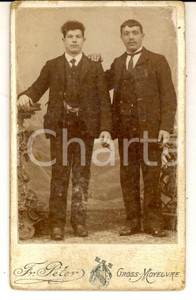 Fotografia d epoca originale 1900 ca GROSMOYEUVRE Portrait de deux frÃ¨res Photo PETER CDV 1