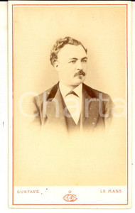 Fotografia d epoca originale 1880 ca LE MANS Ritratto di giovane uomo Fotografia GUSTAVE CDV VINTAGE 1