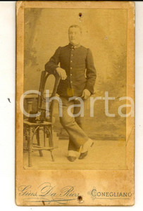 Fotografia d epoca originale 1880 ca CONEGLIANO Ritratto di ufficiale 80Â° Fanteria  Foto Giuseppe DA RIOS 1
