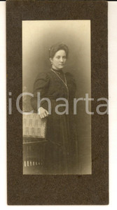 Fotografia d epoca originale 1910 ca TRIESTE Ritratto di donna in abito nero Foto CIRCOVICH 8x14 1