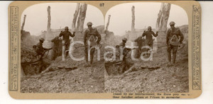 Fotografia d epoca originale 1918 WW1 THE GREAT WAR German soldiers dazed by a bombardment Stereoscopic 87 1