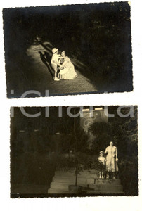 Fotografia d epoca originale 1950 ca LUGANO CH Una madre con il suo bambino Lotto 2 foto VINTAGE 11x8 cm 1