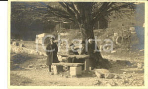 Fotografia d epoca originale 1930 Santuario di OROPA Visitatori nell area picnic Foto cartolina VINTAGE 1