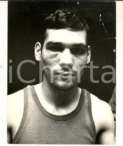 Fotografia d epoca originale 1980 ca BOXE Ritratto del pugile Rosario INDELICATO Fotografia 20x24 cm 1