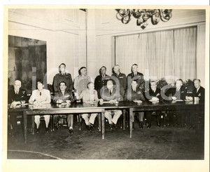 Fotografia d epoca originale 1949 NATO The command officers BRIND  MONTGOMERY  EISENHOWER Photo 25x21 cm 1