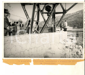 Fotografia d epoca originale 1948 FRANCE L  Harmonie Municipale visite le barrage de CASTILLON Photo 18x13 1