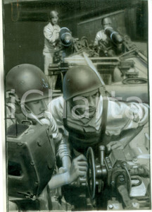 Fotografia d epoca originale 1942 GUERRA NAVALE WW2 Marinai italiani ai posti di manovra dei siluri FOTO 1