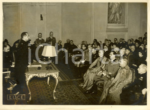 Fotografia d epoca originale 1938 ROMA Sala BORROMINI Giuseppe BOTTAI Umberto II Nuovo Anno Studi Romani Foto 1