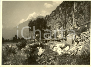 Fotografia d epoca originale 1935 ca CIVIDATE CAMUNO BS Scorcio del paese sul fiume OGLIO Fotografia 1