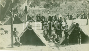 Fotografia d epoca originale 1930 ROMA? Campeggio Avanguardisti Radio da campo vicino a tenda Renato RICCI 1