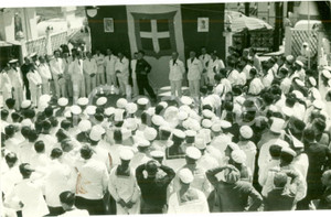 Fotografia d epoca originale 1936 TRIPOLI LIBIA Marinai celebrano Natale di ROMA Fotografia 1
