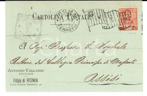 Cartolina originale da collezione 1903 STORIA POSTALE Cartolina Antonio VALLARDI editore  Annullo a bandiera 1