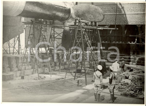 Fotografia d epoca originale 1935 GENOVA Milizia Portuaria dentro bacini carenaggio 1