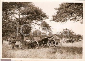 Fotografia d epoca originale 1937 Normandie grandes manoeuvres batterie canon de 105 1