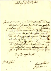 Manoscritto, lettera originale 1742 CERQUETO PG Domenico ROSATI mantiene terra IL TENERACCIO Lettera 1