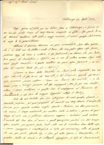 Manoscritto, lettera originale 1830 COLLELUNGO SI Visita a sorpresa del padrone Lettera 1
