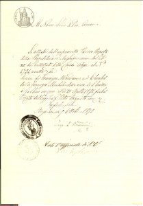 Documento originale, autentico 1873 ANGHIARI AR Battesimo Luisa MONDANI certificato 1