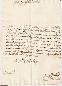 Manoscritto, lettera originale 1743 MARSCIANO PG Risarcimento per fede Domenico ROSATI 1