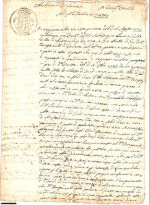 Manoscritto, lettera originale 1783 RISTONCHIA AR G. Battista TANGANELLI compra ulivi 1