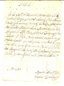 Manoscritto, lettera originale 1750 ca AREZZO Nobile BRANDAGLIA chiede il saldo dovuto entro Pasqua Lettera 1
