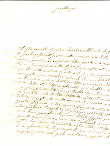 Manoscritto, lettera originale 1839 CATANIA Alessio CANTARELLA su interessi del baronello della BRUCA Lettera 1