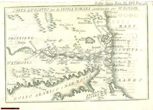 Stampa, bozzetto originale 1780 ca Charles ROLLIN Carta d EGITTO per Storia romana 1