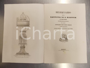 Libro, pubblicazione d epoca 1855 TOLENTINO MC Severino SERVANZI COLLIO Reliquiario Basilica SAN NICOLA 1