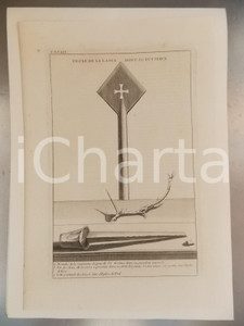 Stampa, bozzetto originale 1730 Augustin CALMET Figure de la lance dont J. C. fut percÃ© Stampa 27x40 cm 1