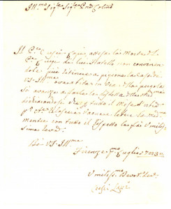 Manoscritto, lettera originale 1783 FIRENZE Morte di Luigi LAPI e termine di un affitto in via della Pergola 1