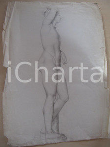 Stampa, bozzetto originale 1890 ca L ERMAFRODITA Disegno originale a matita Studio 1