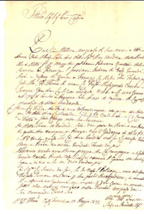 Manoscritto, lettera originale 1832 PERUGIA Agente Stefano FANDELLI tratta bestiame alle fiere Lettera 1