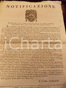 Documento originale, autentico 1817 STATO PONTIFICIO Contro la speculazione sul grano ai danni dei coloni 1