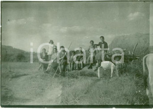 Fotografia d epoca originale 1941 ISCA SULLO IONIO CZ Marietta RICCIO con capre e contadinelli Foto 8 x 6 1