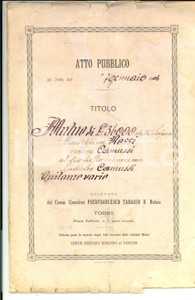 Documento originale, autentico 1904 TORINO CASCINA SANT AGOSTINO Mutuo sui beni della vedova Giuseppina ROSSI 1