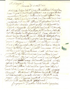 Autografo originale 1815 ARCEVIA AN Enrico CATTERINO SINIBALDI contro la scortesia di MAROZZI 1