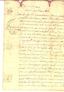 Documento originale, autentico 1630 AREZZO Divisione ereditaria tra Giambattista e Lodovico CENTENI fratelli 1