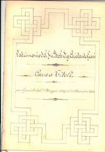 Documento originale, autentico 1898 SOVICILLE SI Patrimonio del fu nobile ARIODANTE GRASSI  Cassa a titoli 1
