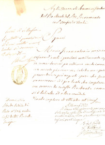 Documento originale, autentico 1872 NAPOLI Supplica Maria GIANNANTONIO misera orfana per ottenere una dote 1