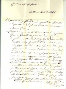 Manoscritto, lettera originale 1861 BETTONA Raffaele MAROZZI e gli ultimi preparativi per le nozze Lettera 1