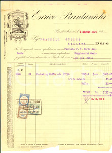 Manoscritto, lettera originale 1923 BUSTO ARSIZIO VA Enrico PIANTANIDA Tintoria e tessitura Fattura 1