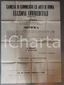 Documento originale, autentico 1884 ROMA Avviso per elezioni commerciali Camera di Commercio Manifesto 1