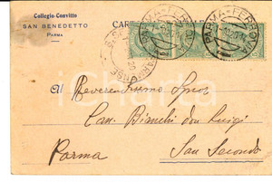 Cartolina originale da collezione 1920 PARMA CollegioConvitto SAN BENEDETTO Cartolina su ammissione alunno 1