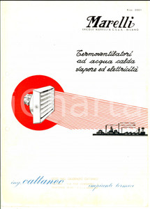 Materiale pubblicitario d’epoca 1950 ca MILANO Ditta Ercole MARELLI Termoventilatori ad acqua Pubblicitario 1