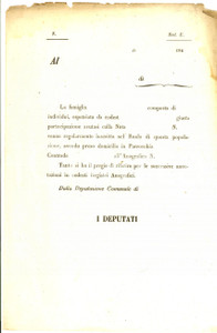 Documento originale, autentico 1860 ca DEPUTAZIONE COMUNALE Iscrizione in ruolo Modulo NON COMPILATO 1