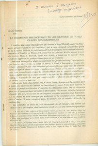 Libro, pubblicazione d epoca 1970 ca Alain MICHEL Digression philosophique du De Oratore con AUTOGRAFO 1