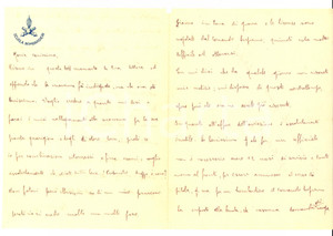 Manoscritto, lettera originale 1917 SCUOLA BOMBARDIERI Lettera di un giovane ufficiale sulla carriera militare 1