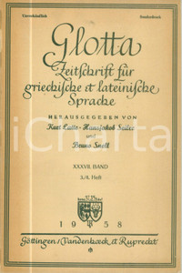 Libro, pubblicazione d epoca 1958 Max TREU Homerische FlÃ¼sse fallen nicht vom Himmel Opuscolo 1